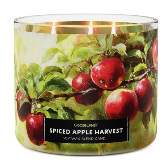 Goose Creek Spiced Apple Harvest Scented 3-Wick Candle 14.5 oz Fall Christmas - Picture 1 of 4